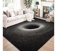 Alfombra Antideslizante de Franela 80 x 150 cm, Pelo Corto Ultra Suave Negro, Estampado Arte Digital Agujeros Negros Espacio, Lavable a Máquina para Salón y Dormitorio