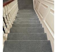 Alfombra antideslizante de punta redondeada, autoadhesiva, lavable y extraíble, para peldaños de madera, 1 unidad (30 x 85 cm), solución segura para escaleras