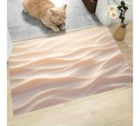 Alfombra Antideslizante Dunas Del Desierto Felpudo Entrada Casa Patrón De Arena Abstracto Alfombra Lavable y Absorbente Tapete Perfil Bajo para Perros, Mascotas, Puertas y Pasillos, Beige, 40x60cm