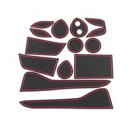 Alfombra Antideslizante Juego 14 Piezas Alfombrillas Ranura para Puerta Antideslizante Coche Accesorios Posavasos para C-HR 2016-2020(Rojo)