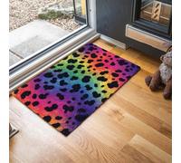 Alfombra Antideslizante Lavable en Lavadora, 40x60cm Felpudo Entrada Casa Manchas Leopardo Alfombrilla para Puerta Estilo Artístico Ensueño Suaves Absorbentes para Pasillo, Cocina, Dormitorio, Púrpura