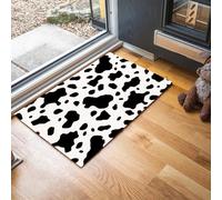Alfombra Antideslizante Lavable en Lavadora, 60x90cm Felpudo Entrada Casa Manchas Vaca Alfombrilla para Puerta Estampados Animales Absorbentes para Pasillo, Cocina, Dormitorio, En Blanco Y Negro