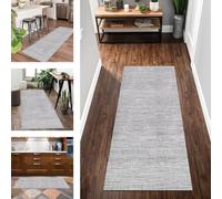 Alfombra antideslizante lavable para cocina, 60 x 450 cm, alfombra moderna gris 3D para pasillo para habitación de los niños, entrada, baño y sala de estar, tapete interior resistente a las manchas
