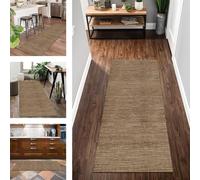 Alfombra antideslizante lavable para pasillo de cocina, 90 x 450 cm, color marrón, alfombra de pasillo 3D, resistente a las manchas, para habitación de los niños, sala de estar, baño, decoración del