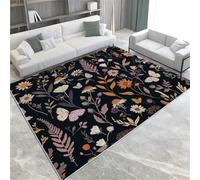 Alfombra antideslizante para interiores, diseño de margaritas y mariposas, lavable a máquina, alfombra de pelo corto para sala de estar, dormitorio, tapete suave para decoración del hogar