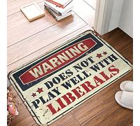 Alfombra antideslizante para puerta de pasillo con advertencia que no funciona bien con los liberales, alfombrilla antideslizante para puerta de baño (50 x 80 cm)