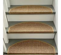 Alfombra Antideslizante Redondeada para escalones de Madera en Interiores, 1, 2, 6, 8, 10 y 15 Unidades, con Borde para escaleras, Protectores para Mayores(6pcs B1,31.5x9.4x1.2)