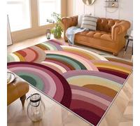 Alfombra Antideslizante y Lavable 120x170 cm Dibujos Animados PatróN de ArcoíRis Alfombra Moderna de Pelo Corto, Alta Densidad Vistoso Suave y Agradable, para Salón, Sala de Estar y Dormitorio