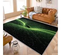 Alfombra Antideslizante y Lavable 200x300 cm Agujero Negro de Datos de Ciencia FiccióN Alfombra Moderna de Pelo Corto, Alta Densidad Verde Suave y Agradable, para Salón, Sala de Estar y Dormitorio