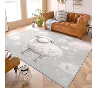 Alfombra Antideslizante y Lavable 80x150 cm Lindo Diente de LeóN Mianyang Alfombra Moderna de Pelo Corto, Alta Densidad Blanco Suave y Agradable, para Salón, Sala de Estar y Dormitorio
