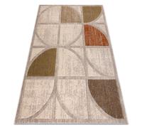 Alfombra ARCANA 1550 crema / verde geométrica moderna 240x330 cm