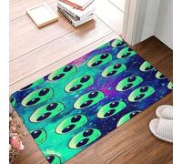 Alfombra Arcoíris Salpicado, Extraterrestre Espacial, Tercer Ojo Fino Felpudo Entrada Interior Lavable Trampa De Tierra para Baño Balcón Hogar 60X40Cm