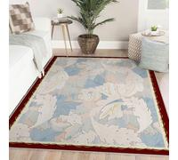 Alfombra área 90x150 Alfombras salón Lavables vivero casa Campo Fina Interior Grande Aula bajo Mesa Comedor Oficina casa Plantas Tropicales Hojas acanto