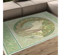 Alfombra Art Nouveau Zona 200x300 Alfombras Verde de Pelo bajo
