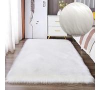Alfombra artificial suave de pelo largo de piel de oveja sintética, acogedora alfombra de lana para sala de estar y dormitorio, decoración del hogar, regalo, 120 x 180 cm, alfombra de área grande