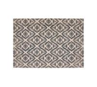 Alfombra atmosphera negro beige algodón multicolor 60 x 90 cm