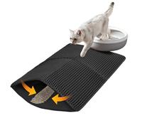 Alfombra atrapa arena para gatos impermeable de doble capa | antideslizante y fácil de limpiar | Recoge la arena del arenero, protege el suelo (60x45cm)