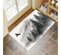 Alfombra Atrapapolvo 40 X 60 Cm, Montañas La Jungla Alfombra Antideslizante Lavable En Lavadora, Felpudo Entrada con Pájaro Volador Suaves Absorbentes para Perro, Entrada, Puerta Y Pasillo, Gris
