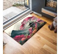 Alfombra Atrapapolvo Arquitectura China, Alfombra Montaña De Los Cerezos En Flor Antideslizante Lavable en Lavadora, Felpudo de Entrada Absorbentes para Entrada, Puerta y Pasillo, 40 x 60 cm - Rosa