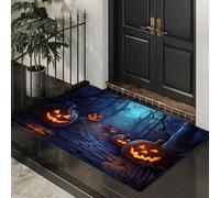 Alfombra Atrapapolvo Bosque Oscuro, Alfombra Sendero Del Bosque Fantasma Antideslizante Lavable en Lavadora, Felpudo de Entrada Absorbentes para Entrada, Puerta y Pasillo, 40 x 60 cm - Azul Oscuro