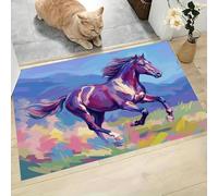 Alfombra Atrapapolvo Caballos Corriendo, Felpudo de Entrada Casa Arte Fantástico Alfombra Antideslizante Suaves Absorbentes Fácil de Limpiar para Puerta Interior y Exterior Cocina y Pasillo, 60x120cm