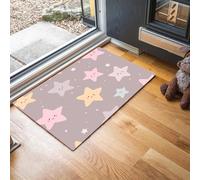 Alfombra Atrapapolvo Elementos Lindos De Niña Bebé, Alfombra Estrellas Kawaii Antideslizante Lavable en Lavadora, Felpudo de Entrada Absorbentes para Entrada, Puerta y Pasillo, 40 x 60 cm - Rosa