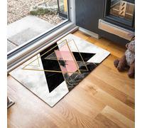 Alfombra Atrapapolvo Mármol Simple, Alfombra Triángulo Geométrico Antideslizante Lavable en Lavadora, Felpudo de Entrada Absorbentes para Entrada, Puerta y Pasillo, 40 x 60 cm - Gris Claro