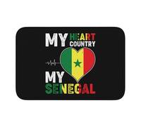 Alfombra Atrapapolvo Mi Corazón, Mi País, Mi Senegal Felpudo Moderno Tapete Resistente A La Suciedad Puerta Mat para Hogares Cocina Jardín 60X40Cm