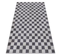 Alfombra AURA EB112 gris - Tablero de ajedrez estructural moderna 160x220 cm