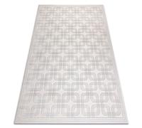 Alfombra AURA J2556A crema / gris claro - Geométrica estructural moderna 120x170 cm