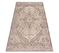 Alfombra AURA J2818 beige - Marco adorno estructural moderna 80x150 cm
