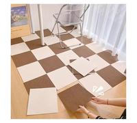 Alfombra Autoadhesiva Losetas de alfombra extraíbles bucle suave, no adhesivas, modulares, con base acolchada antideslizante, for balcón(BrownWhite-16Pcs)