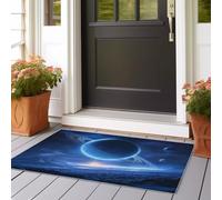 Alfombra azul lavable a máquina para sala de estar, pintura de acuarela, plantas, monte Fuji cerezo flores, antideslizante, grande, no desprende pelusa, alfombra de pelo bajo impresa para dormitorio