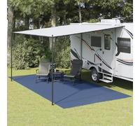 Alfombra azul para tienda de campaña, 6 x 3 m | Poliéster con revestimiento de espuma de PVC, diseño de rejilla antideslizante, plegable, para camping e interior