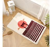 Alfombra Baño 40X60 Cm de Felpa Suave Rojo Oscuro Alfombrilla Baño Antideslizante con Base Resistente, Alta Absorción De Agua, Lavable A Máquina, Cómoda Y Duradera para Zona De Ducha Y Lavabo