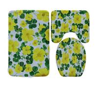 Alfombra Baño Amarillo Gris Verde Alfombra Ducha Antideslizante Suave Alfombrilla Baño Set 3 Piezas Bath Mat Secado Rapido Lavable Bathroom Mat Forme De U Antideslizante Carpete 50x80cm