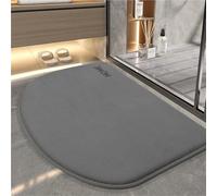Alfombra baño Antideslizante, Suave, Microfibra, Súper Absorbente, Espuma viscoelástica, Entrada Felpudo Tina de baño(D Grey,50x80cm)