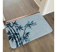 Alfombra Baño Bambú Azul Marino Alfombrilla Baño Microfibra Alfombra Ducha Antideslizante Bath Mat Secado Rapido Gruesa Agua Absorbente Bathroom Mat Suave Carpete 40x60cm