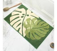 Alfombra Baño Beige Verde Tropical Alfombrilla Baño Microfibra Bath Mat Antideslizante Alfombra Ducha Secado Rapido Gruesa Agua Absorbente Bathroom Mat Suave Carpete 50x80cm