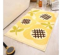 Alfombra Baño Café De Flores Amarillas Alfombrilla Baño Microfibra Bath Mat Antideslizante Alfombra Ducha Secado Rapido Gruesa Agua Absorbente Bathroom Mat Suave Carpete 40x60cm