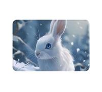 Alfombra Baño Conejito Lindo De Nieve Invernal Alfombrilla Baño Antideslizante Felpudo Entrada Secado Rápido Alfombra Entrada para Ducha Jardín Inodoro 40X60Cm
