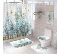 Alfombra Baño Delfín Juego De Alfombras De Baño De 4 Piezas Secado Rapido, Incluye Alfombra De Baño 50×80Cm +Alfombras De Contorno + Cubierta del Asiento del Inodoro