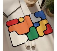 Alfombra Baño Diatomita 40X60Cm Amarillo Naranja Secado Rapido, Agua Súper Absorbente Alfombrilla De Baño Antideslizantes,Suave Y Acogedora