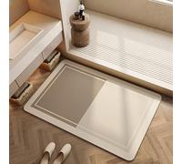 Alfombra Baño Diatomita 40X60Cm Color del Café Y Blanca Secado Rapido,Agua Súper Absorbente Alfombrilla De Baño Antideslizantes,Suave Y Acogedora