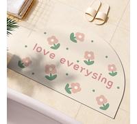 Alfombra Baño Diatomita 40X60Cm Flores Rosadas Secado Rapido, Agua Súper Absorbente Alfombrilla De Baño Antideslizantes,Suave Y Acogedora