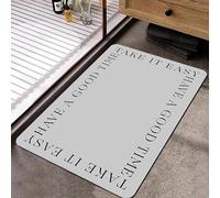 Alfombra Baño Diatomita 40X60Cm Letras Gris Claro Secado Rapido, Agua Súper Absorbente Alfombrilla De Baño Antideslizantes,Suave Y Acogedora