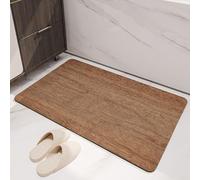 Alfombra Baño Diatomita 40X60Cm Madera Secado Rapido, Agua Súper Absorbente Alfombrilla De Baño Antideslizantes,Suave Y Acogedora