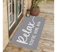 Alfombra Baño Diatomita 50X80Cm Letras Grises Secado Rapido, Agua Súper Absorbente Alfombrilla De Baño Antideslizantes,Suave Y Acogedora
