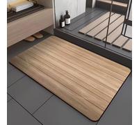 Alfombra Baño Diatomita 60X90Cm Madera Súper Absorbente, Secado Rápido, Antideslizante, Suave Y Acogedora Alfombra De Baño