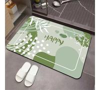 Alfombra Baño Diatomita de Piedra, Super Absorbente, Secado Rápido, Antideslizante, Alfombrilla baño Ducha Moderna, Lavable, Fina Stone Bath Mat para Bañera Entrada y Cocina, Rug Teal 45x70cm 3-735